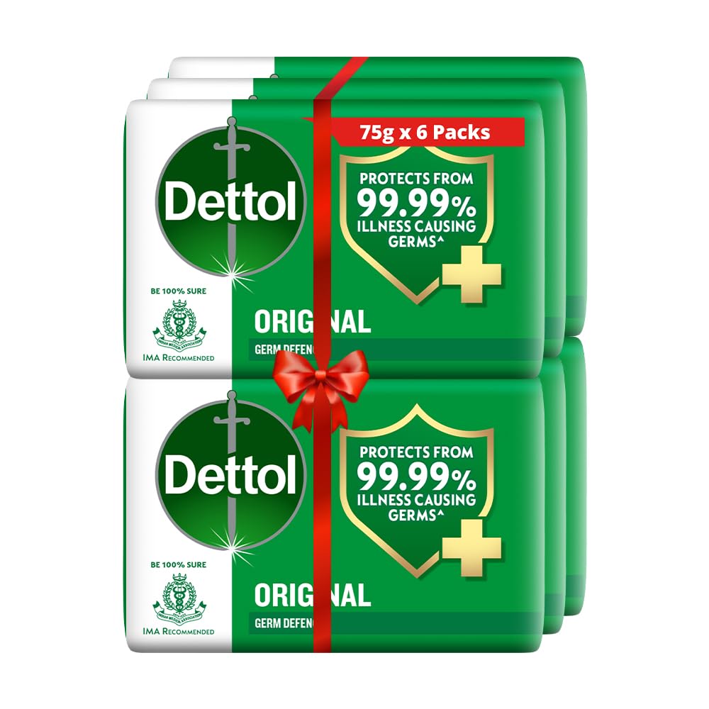 Dettol Original Bar Soap 100g pack6 — classic fragrance for daily cleansing