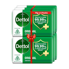 Dettol Original Bar Soap 100g pack6 — classic fragrance for daily cleansing