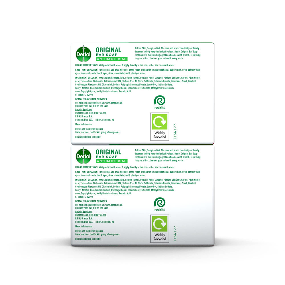 Dettol Original Soap on a sink setup highlighting cleansing and protection