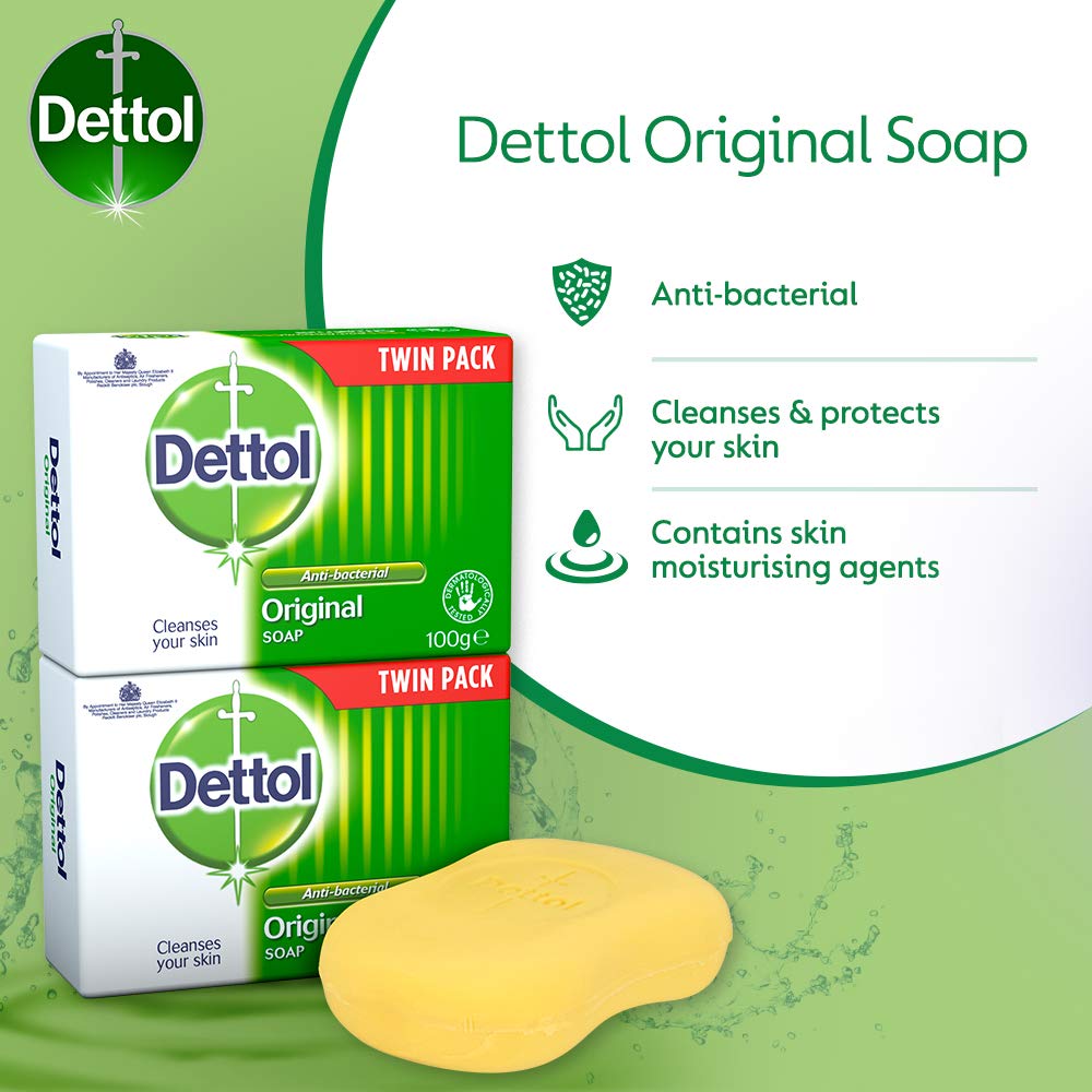 Dettol Original Soap twin-pack front view on a clean surface