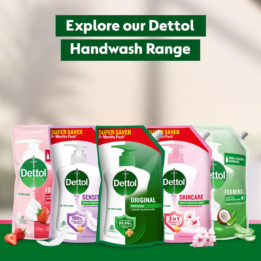 Dettol refill-friendly feature indicating easy pump refills.