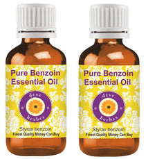 Deve Herbes Benzoin essential oil bottle in amber glass preserves potency