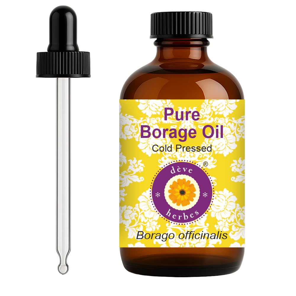 deve herbes borage oil bottle with dropper for precise dilution and skin care use