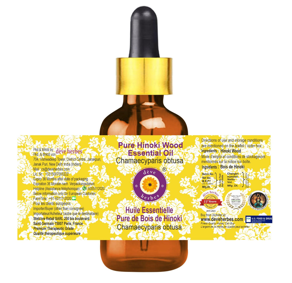 glass dropper cap on Hinoki oil bottle for mess-free application