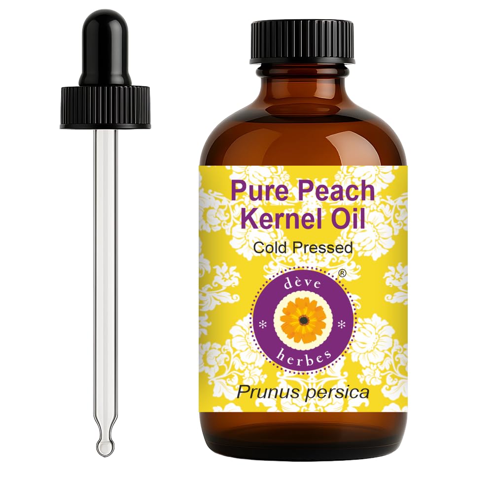 dève herbes Peach Kernel Oil bottle for lightweight skin nourishment.