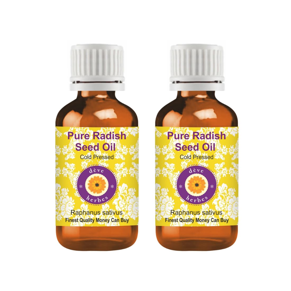 Deve Herbes Radish Seed Oil bottle in amber glass preserving potency for daily use