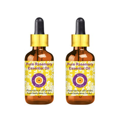 Deve Herbes Rosemary Essential Oil in amber bottle preserves potency for aromatherapy.