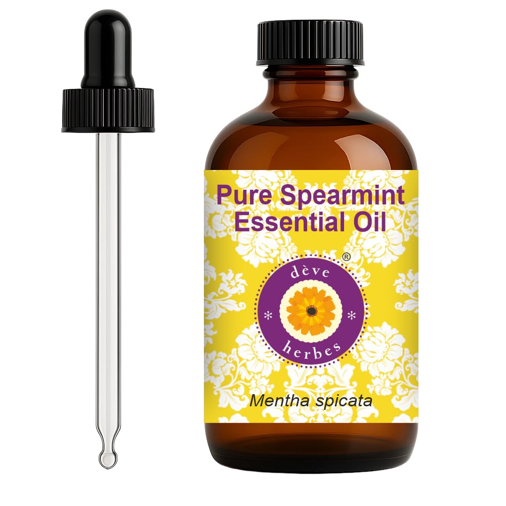 deve herbes Spearmint bottle with glass dropper for precise application.