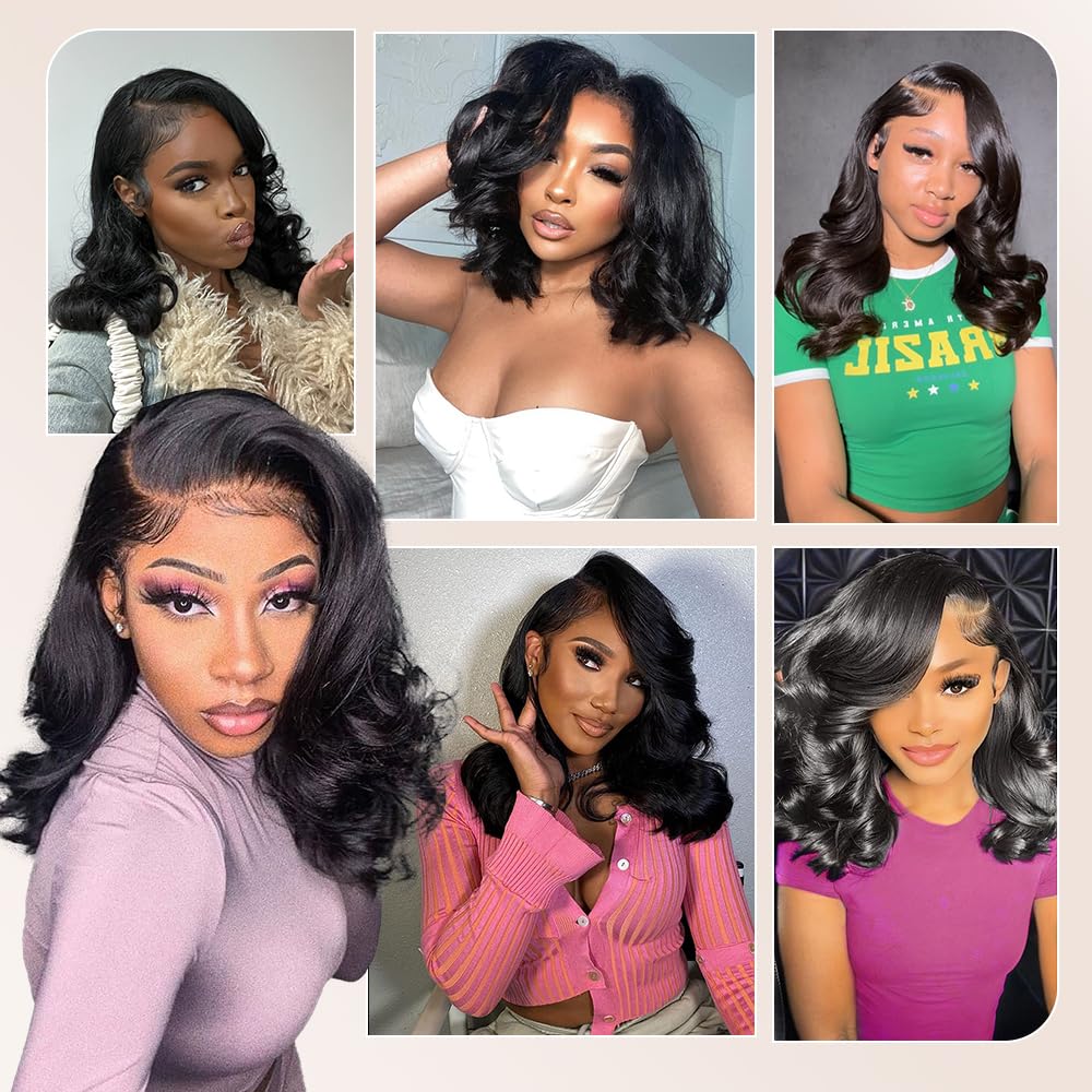 Devonia natural black wig on model for versatile styling