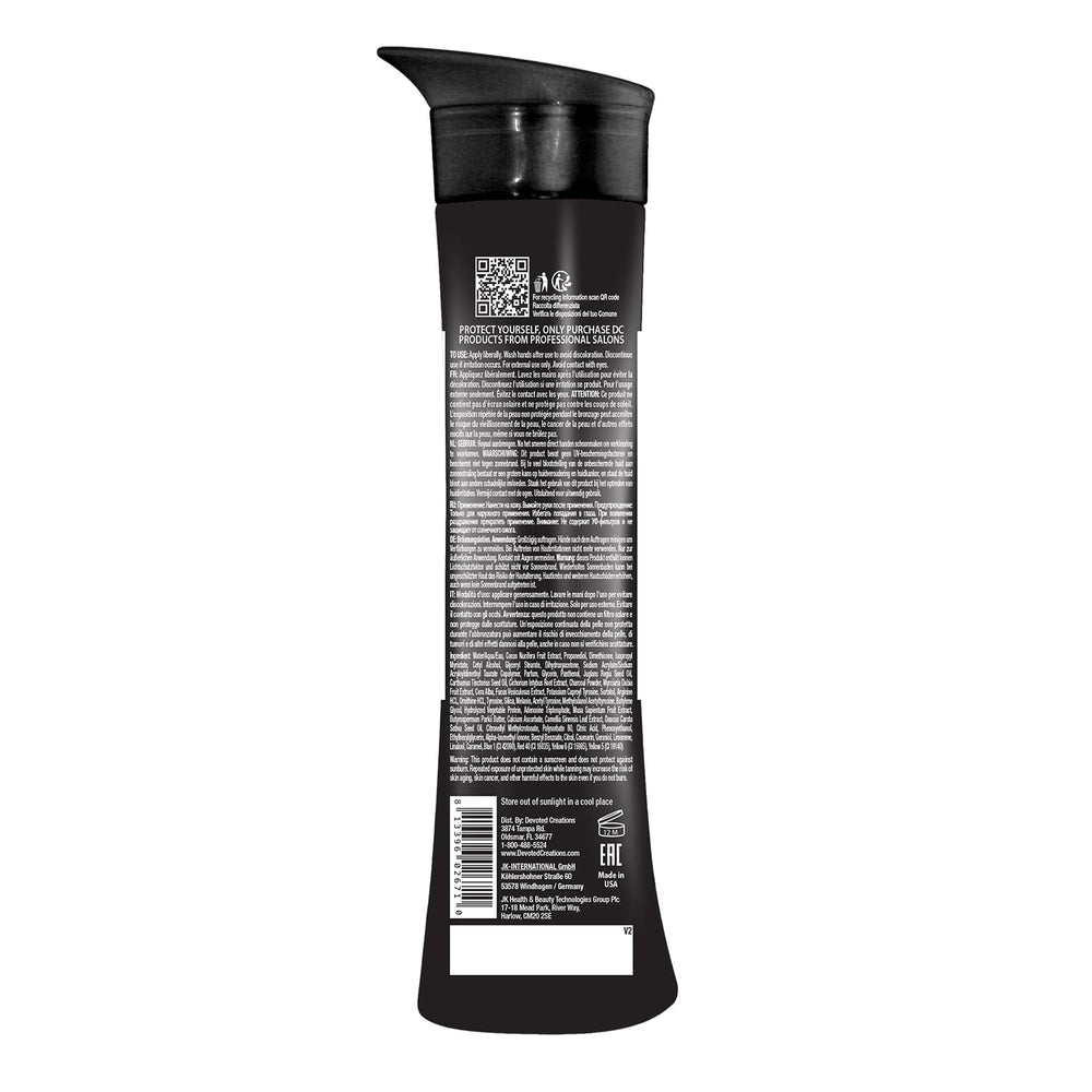 Devoted Creations All Black Everything lotion texture reveals a creamy blend for smooth application and darker shade.