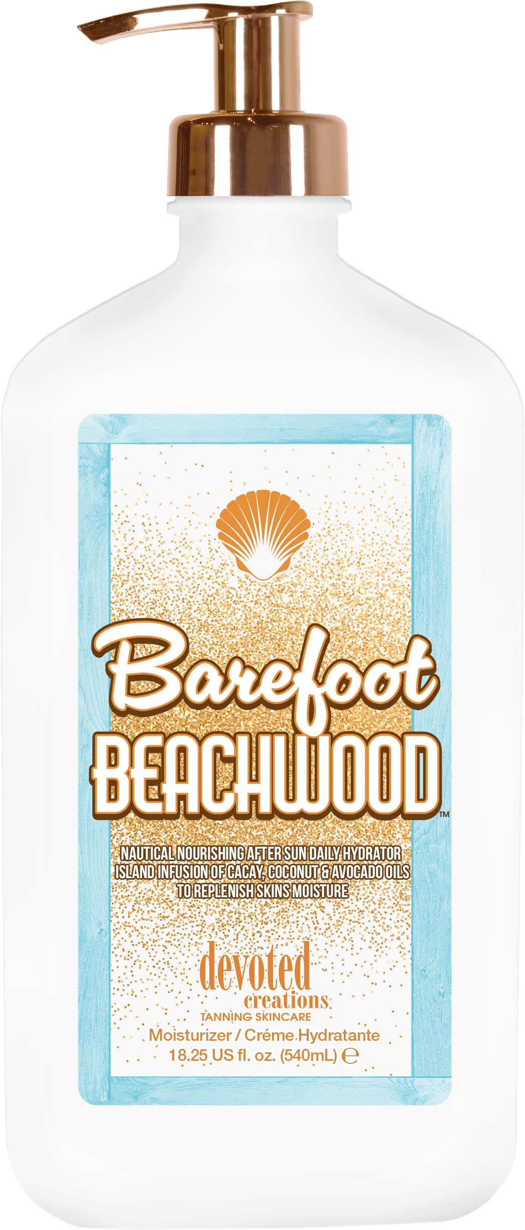 Devoted Creations Barefoot Beachwood bottle pour for all-day hydration.
