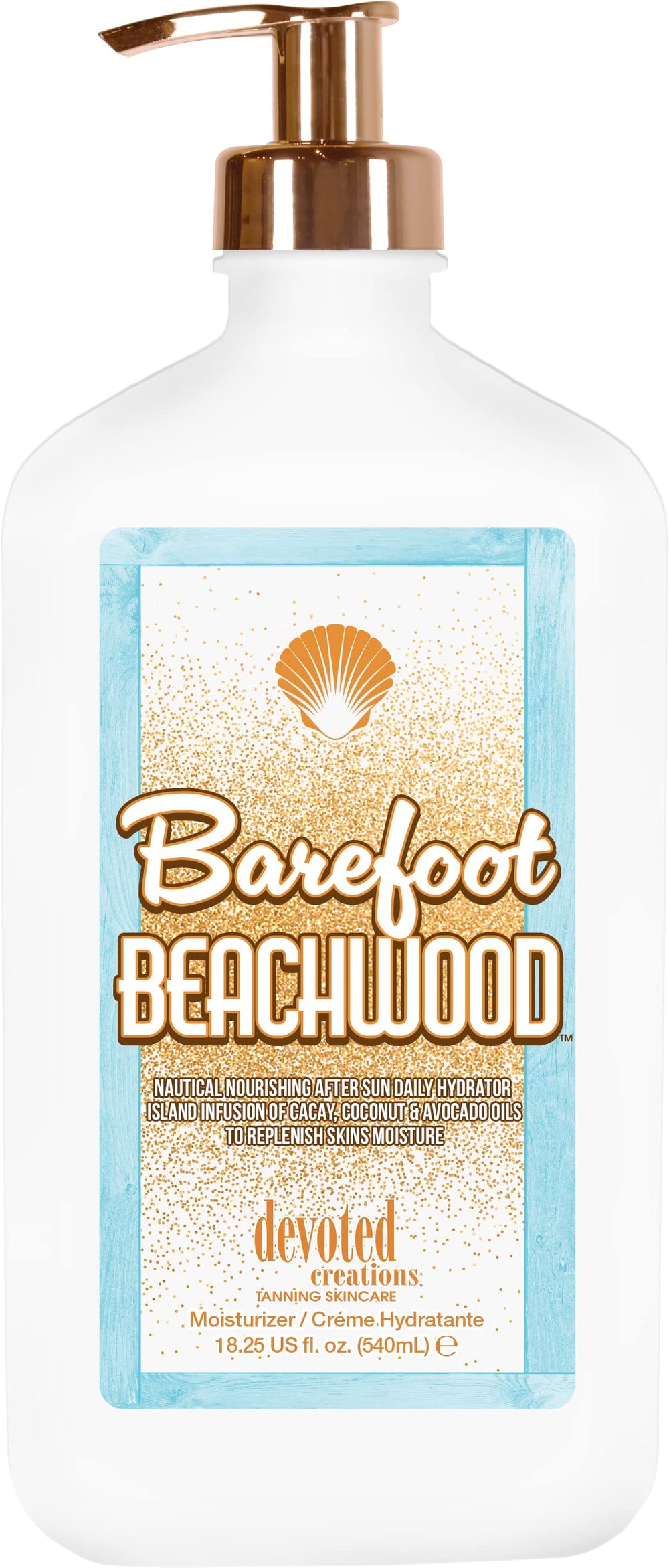 Devoted Creations Barefoot Beachwood bottle pour for all-day hydration.
