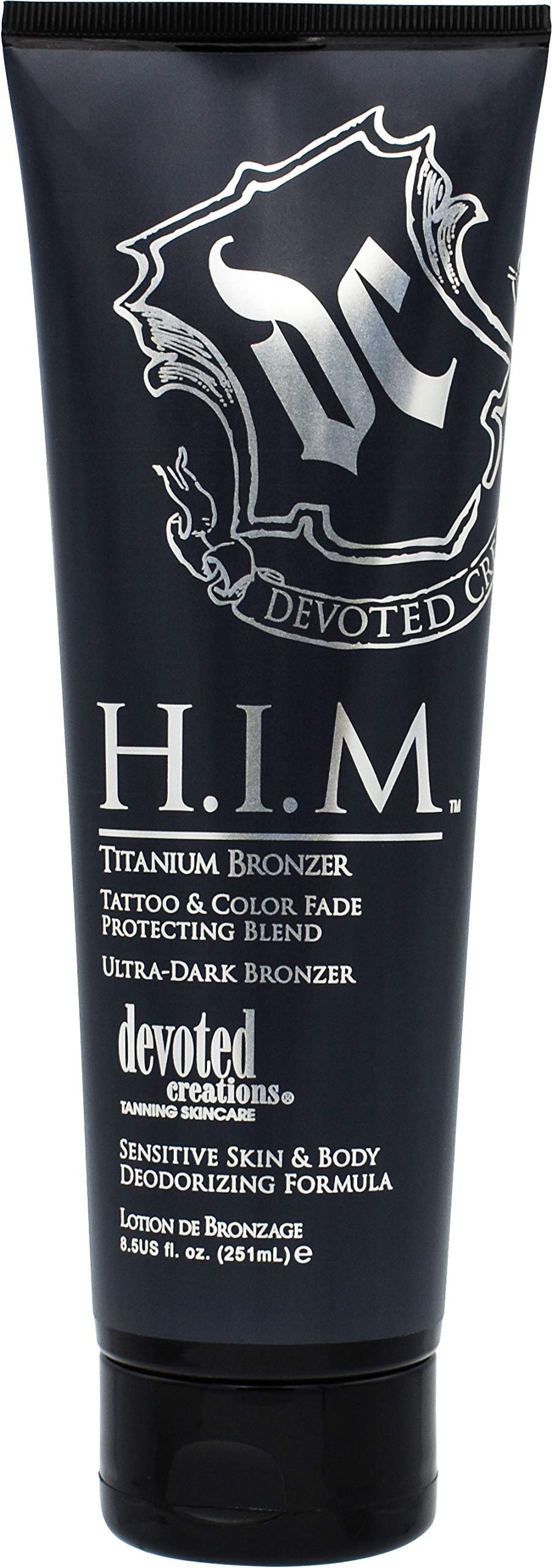 Devoted Creations H.I.M. Titanium Bronzer bottle pour for quick, even, sun-kissed color