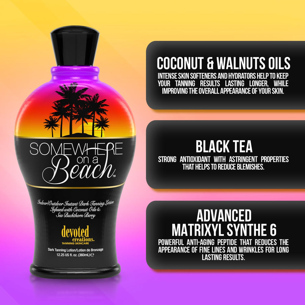 Devoted Creations Somewhere on a Beach scent swatch reveals tropical aroma for tanning sessions.