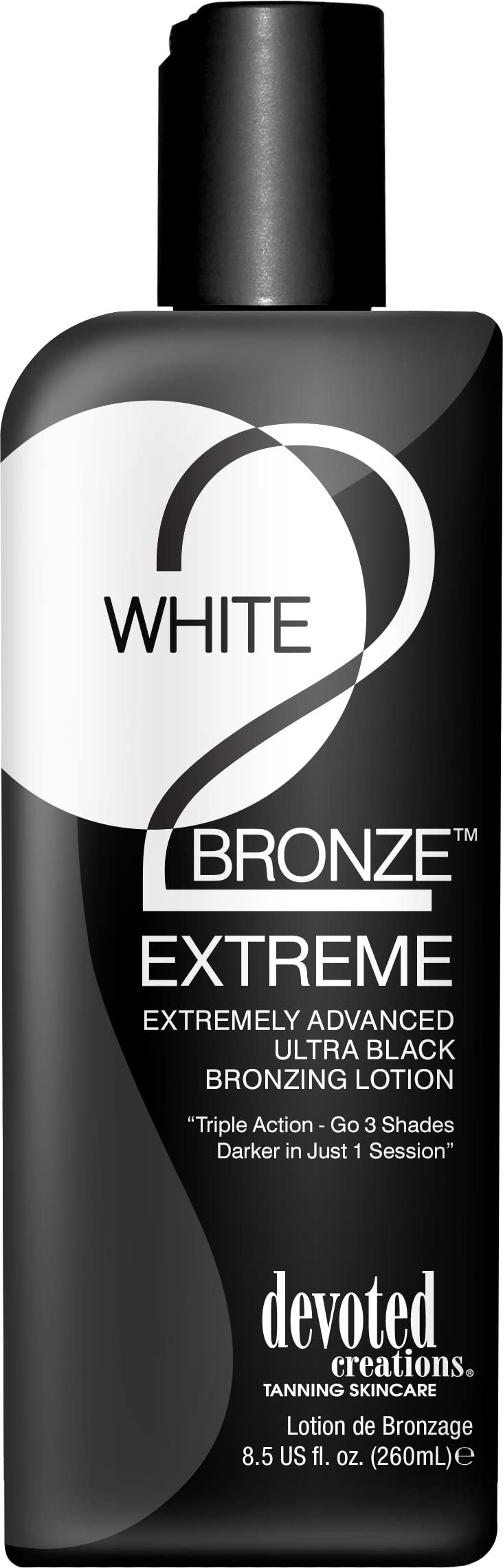 Devoted Creations White 2 Bronze Extreme bottle pour delivers instant color and hydration