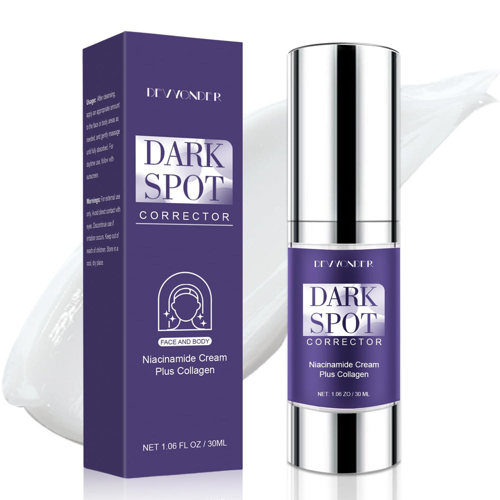 Devyonder dark spot corrector cream bottle targets uneven skin tone