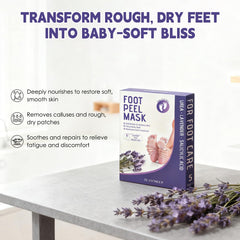Devyonder foot mask being worn, unisex size fits most feet.