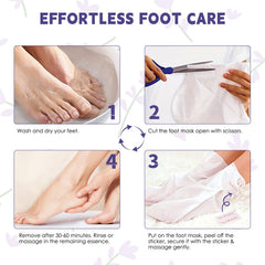 Devyonder foot mask in use, quickly absorbed with a non-greasy finish.