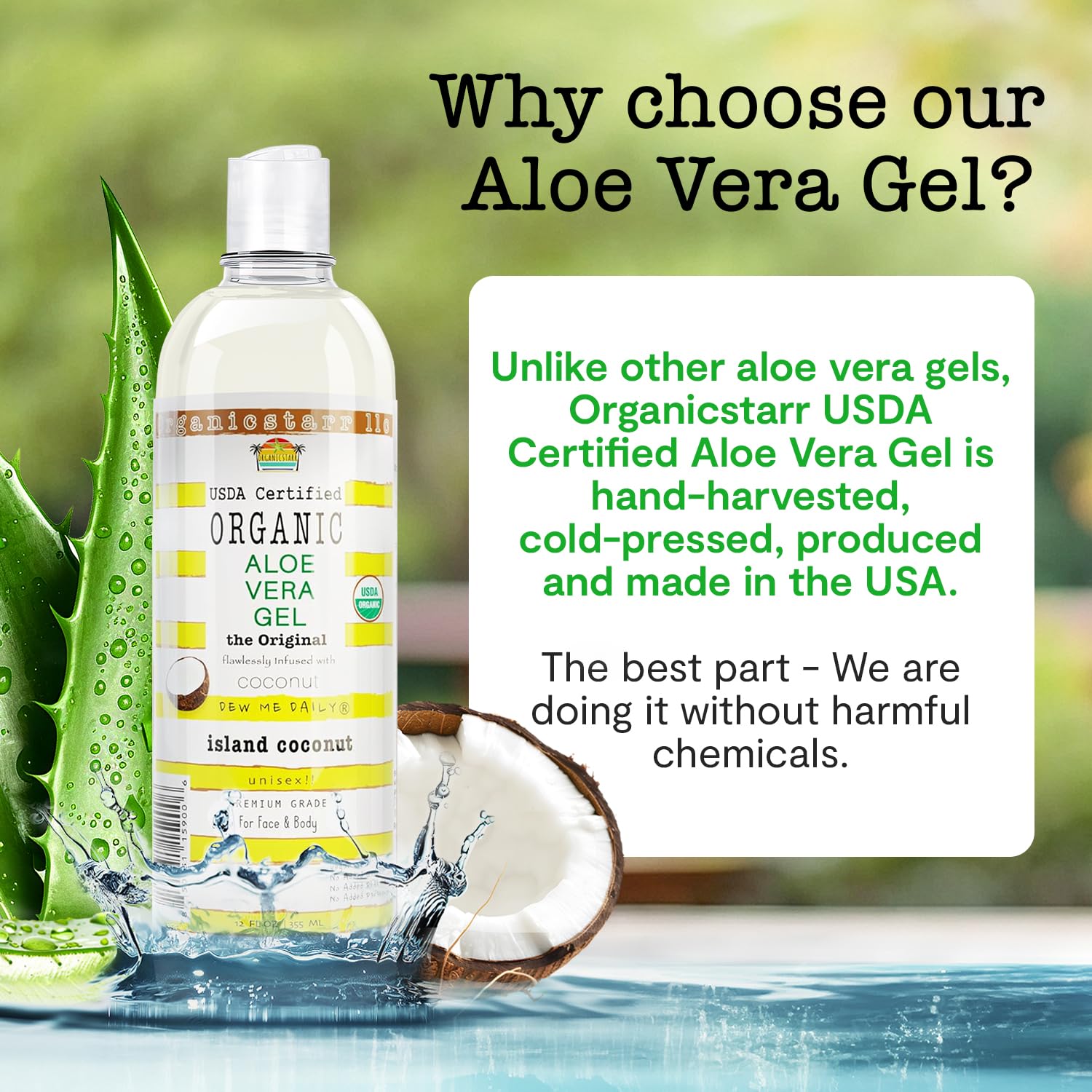 DEW ME DAILY organic aloe gel suitable for all skin types
