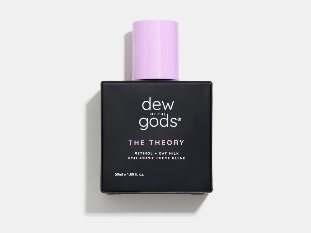 Crème Dew Of The Gods The Theory pour le visage, hydratation et soin rétinol-lait d'avoine.
