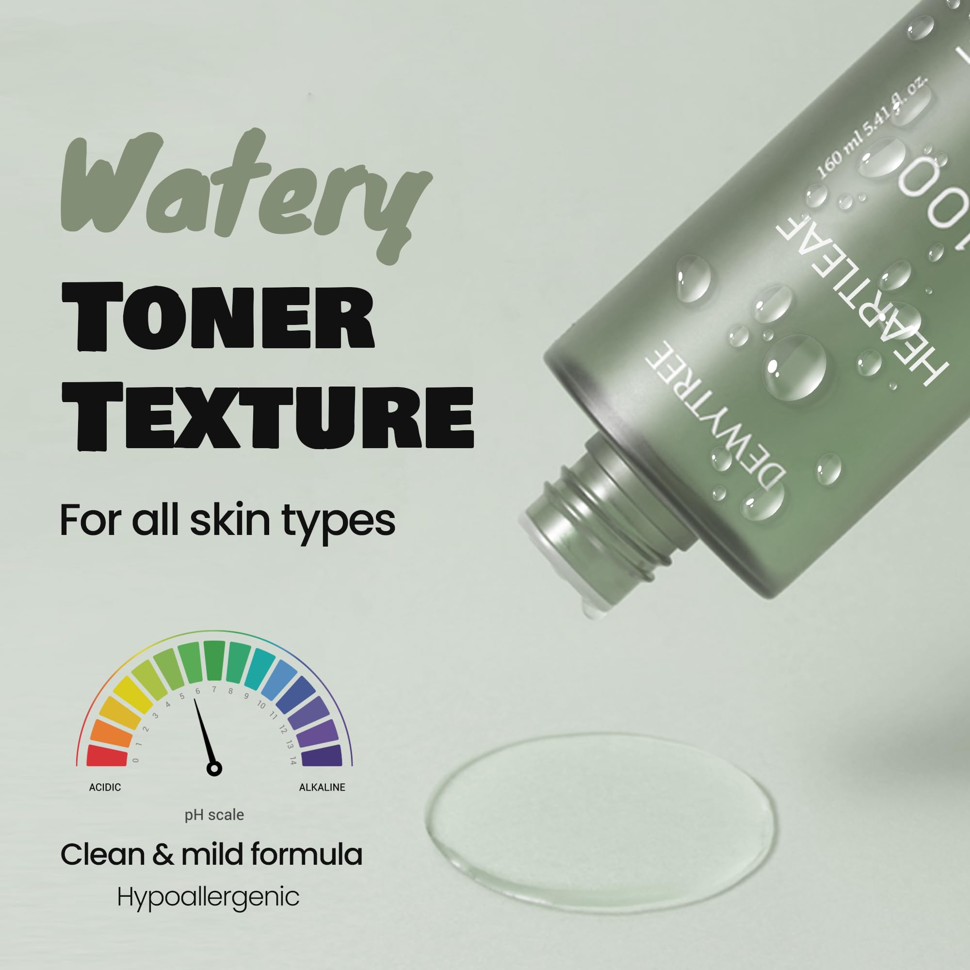 Cotton pad with Dewytree Heartleaf 100 Toner for gentle, soothing application.