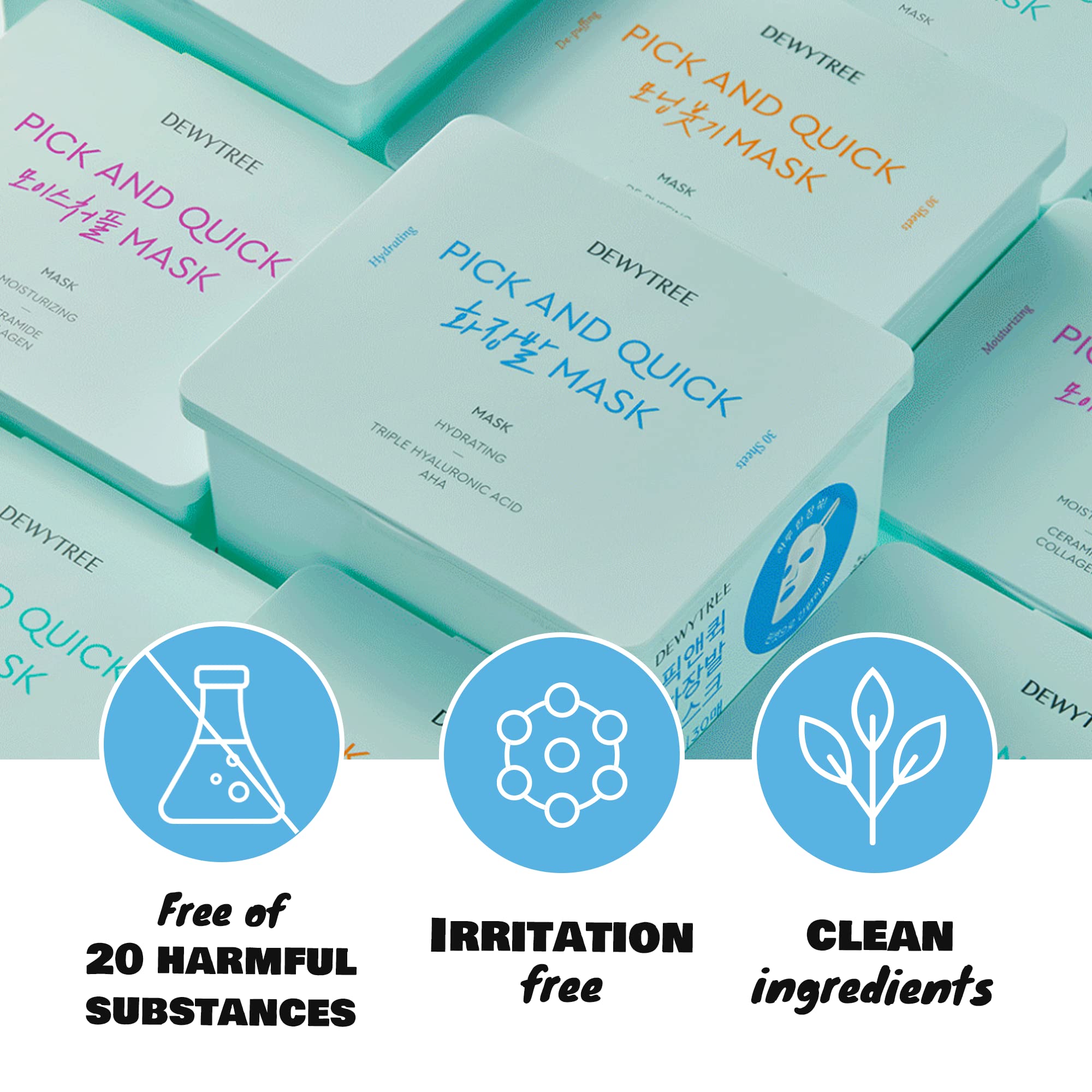 Masque Dewytree hydratant idéal après nettoyage pour peau confortable et nourrie.