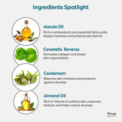 Deyga Deep Moisturising Face Cream marula oil ingredient nourishes dry skin.