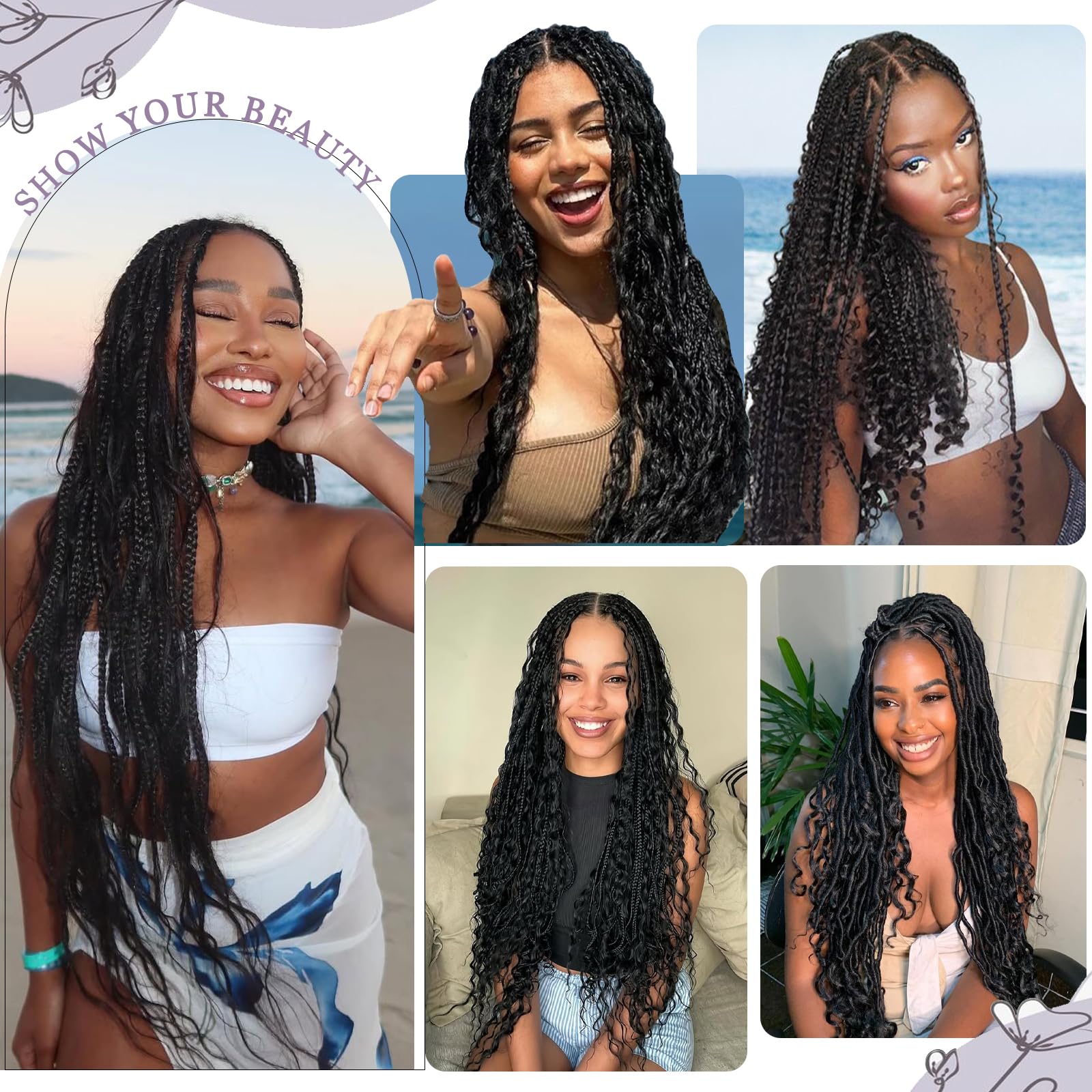 DFHIHCP 4 bundles pack braiding hair, weighty fullness for long boho styles.