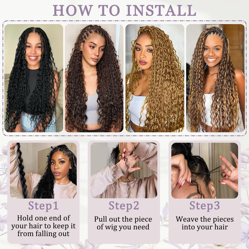 DFHIHCP knotless braids bulk hair ready for seamless, natural-looking updos.