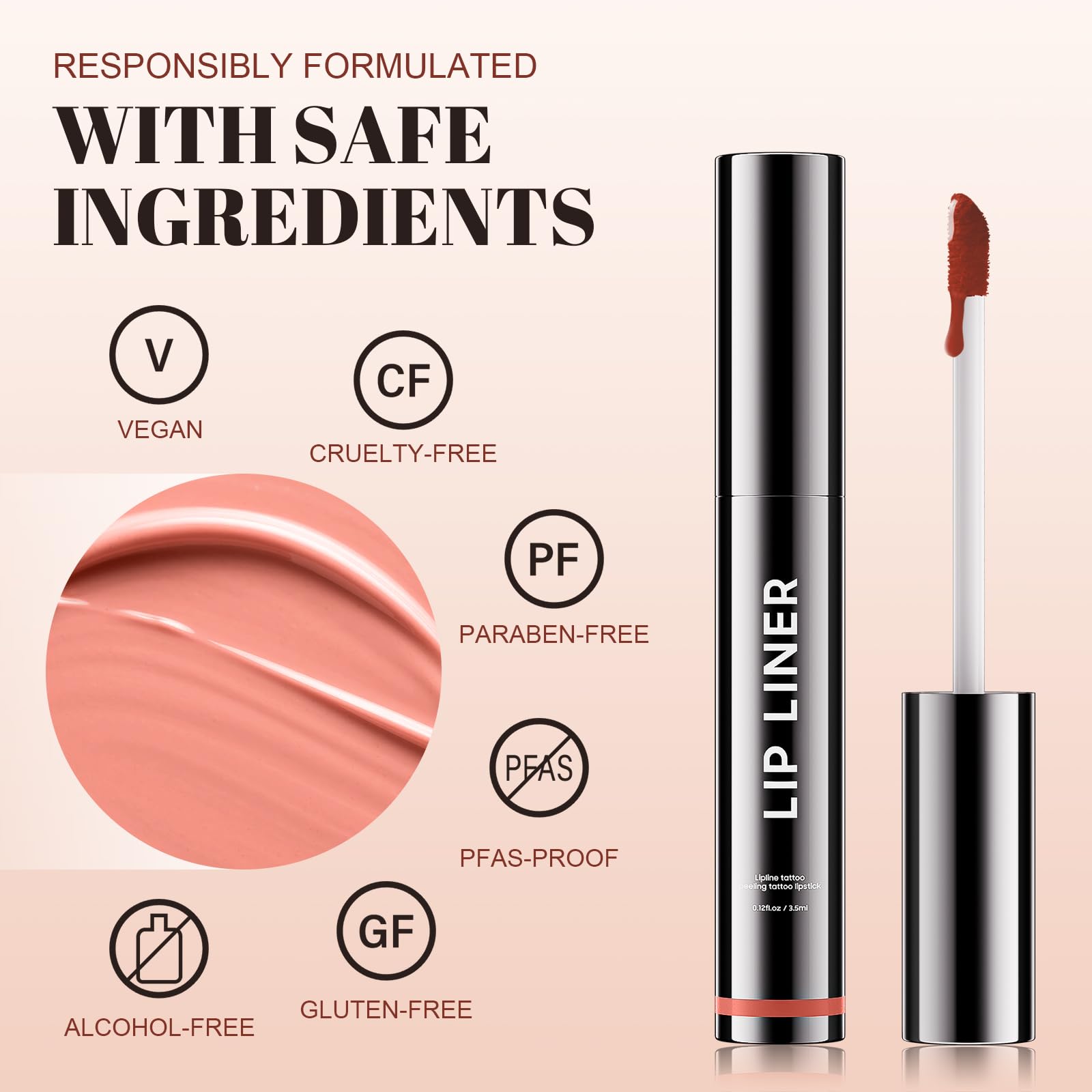 dfjdskl Lip Stain two-in-one liner and color for quick makeup.