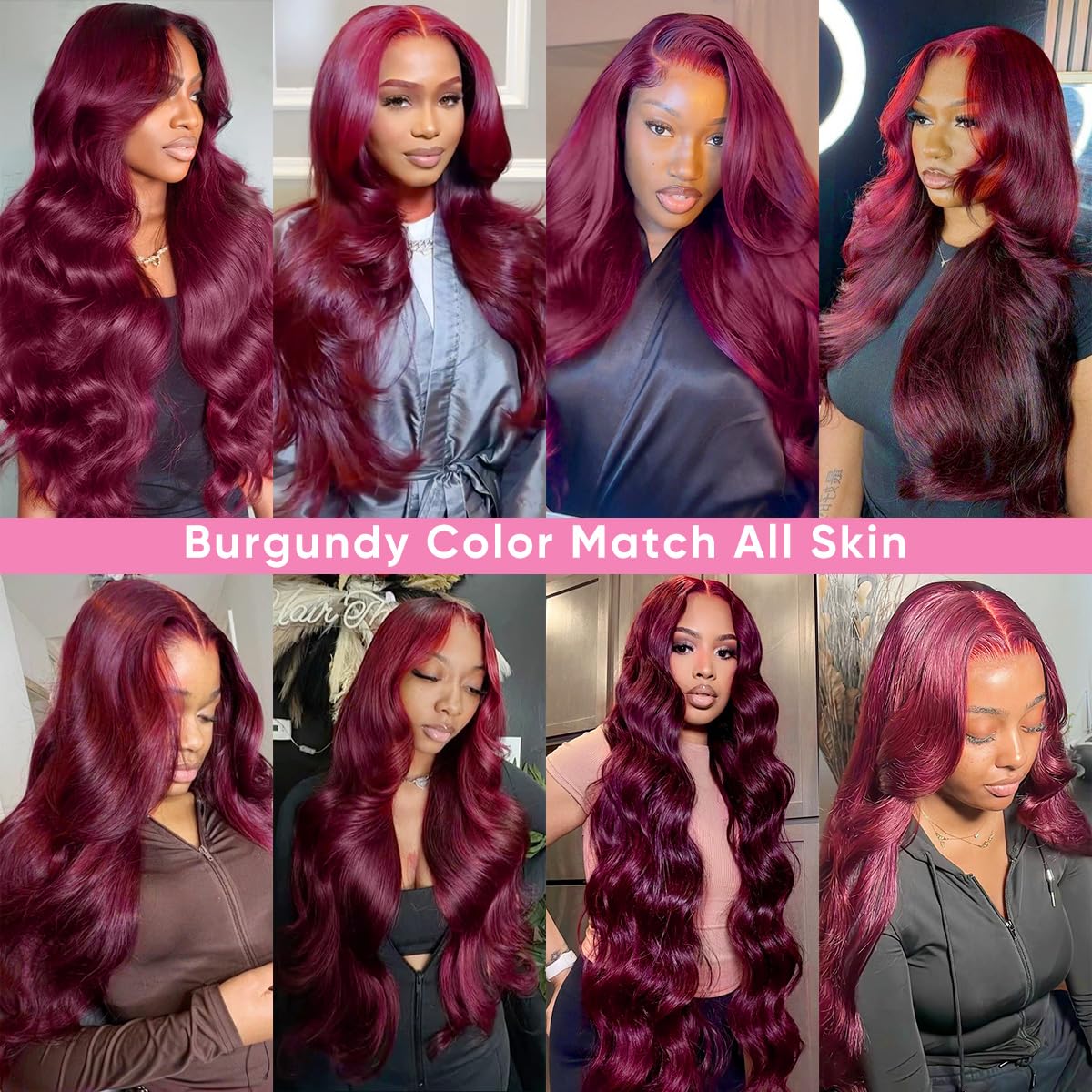 DGVATF burgundy wig color versatility for daily and special occasions.