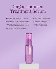 DHC CoQ10 Serum pump in action illustrating easy daily application.