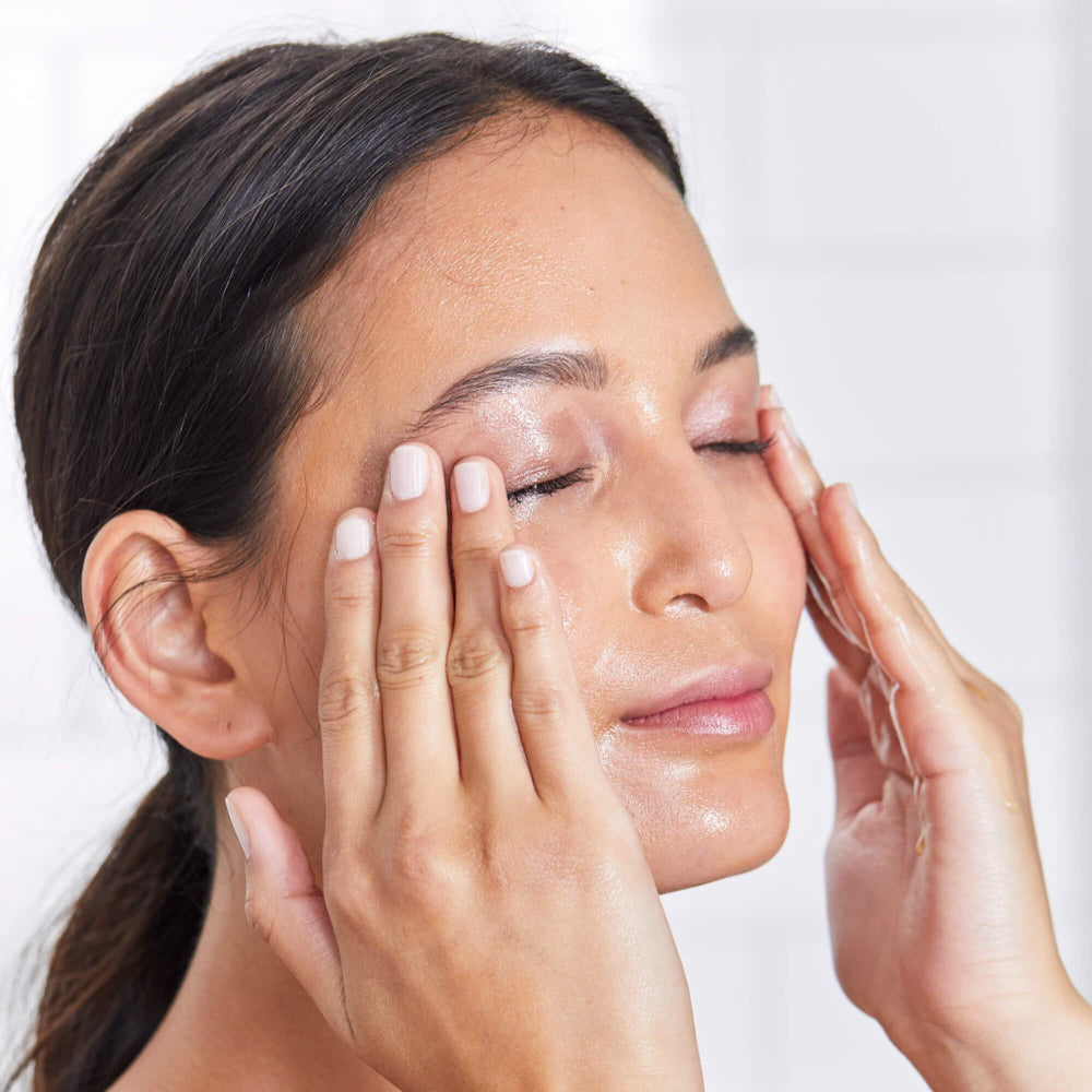 Rinsing DHC Deep Cleansing Oil away, leaving zero oily residue.