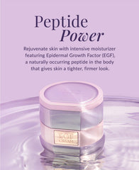 DHC EGF Cream spread on hand highlights smooth absorption and hydration.
