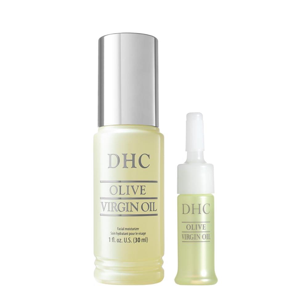 DHC Olive Virgin Oil bottle showing pure olive oil for lightweight hydration suitable for all skin types