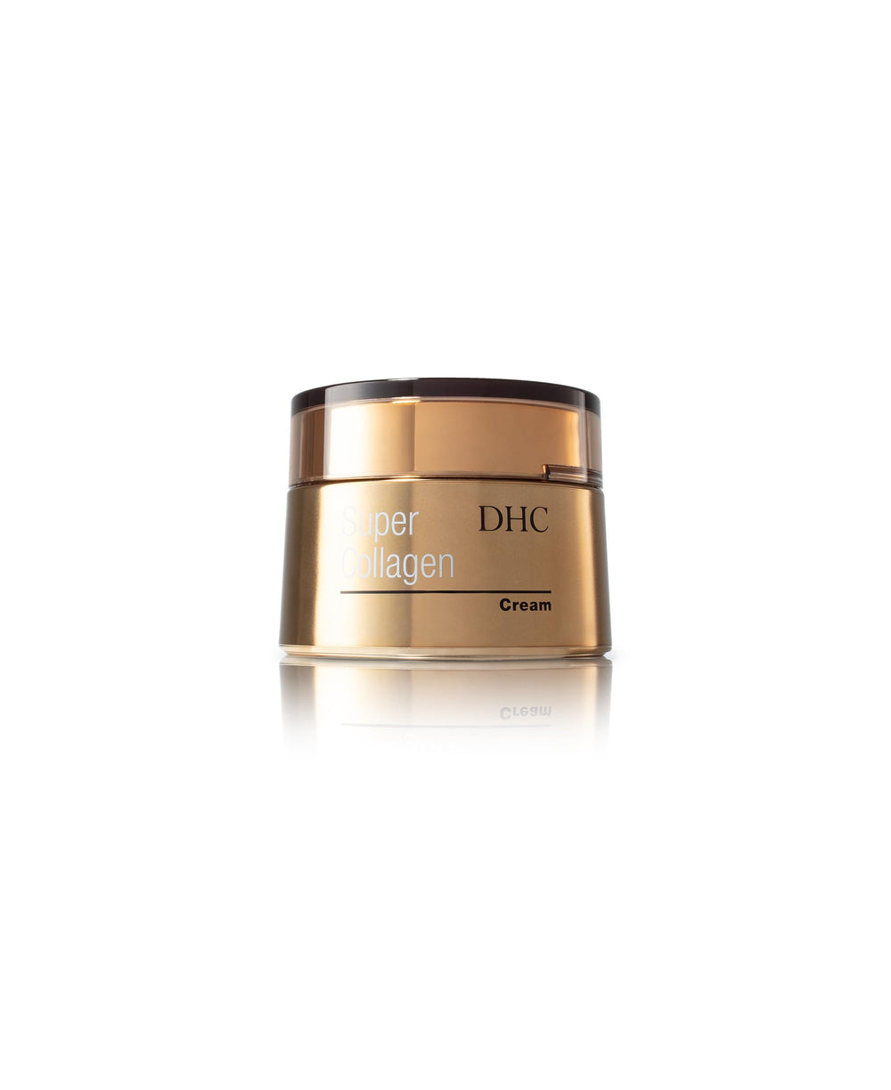 DHC Super Collagen Cream packaging front view shows fragrance-free formula for sensitive skin.