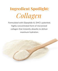 DHC Super Collagen Cream swatch on hand demonstrates hydration feel.