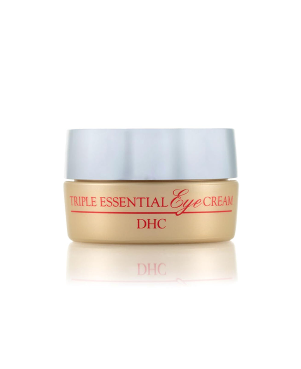 DHC Triple Essential Eye Cream bottle showing premium hydration