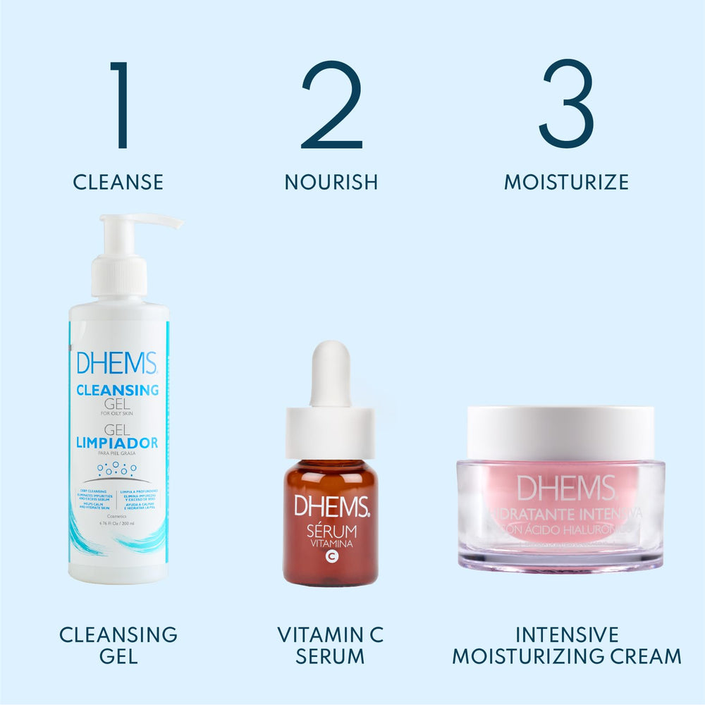 DHEMS Vitamin C Serum serum drop on hand captures immediate glow and hydration.