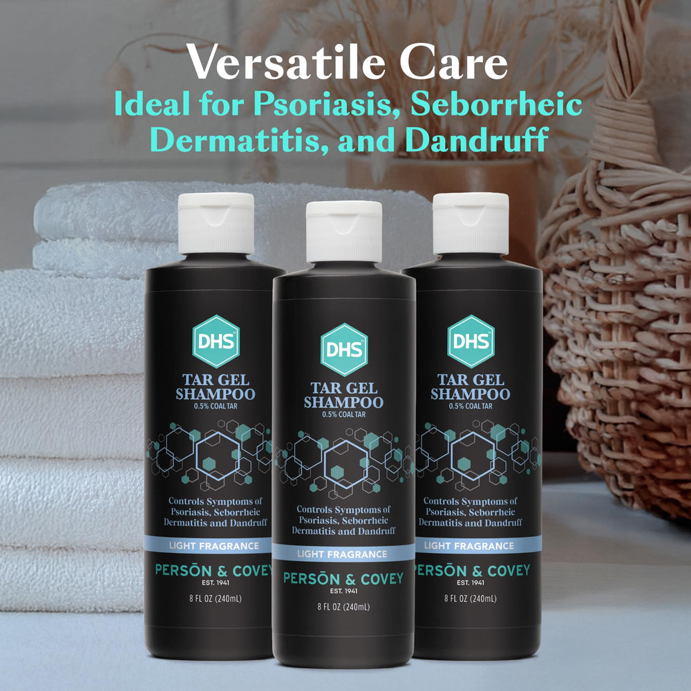 Post-wash hair with DHS T Gel Shampoo and light scent