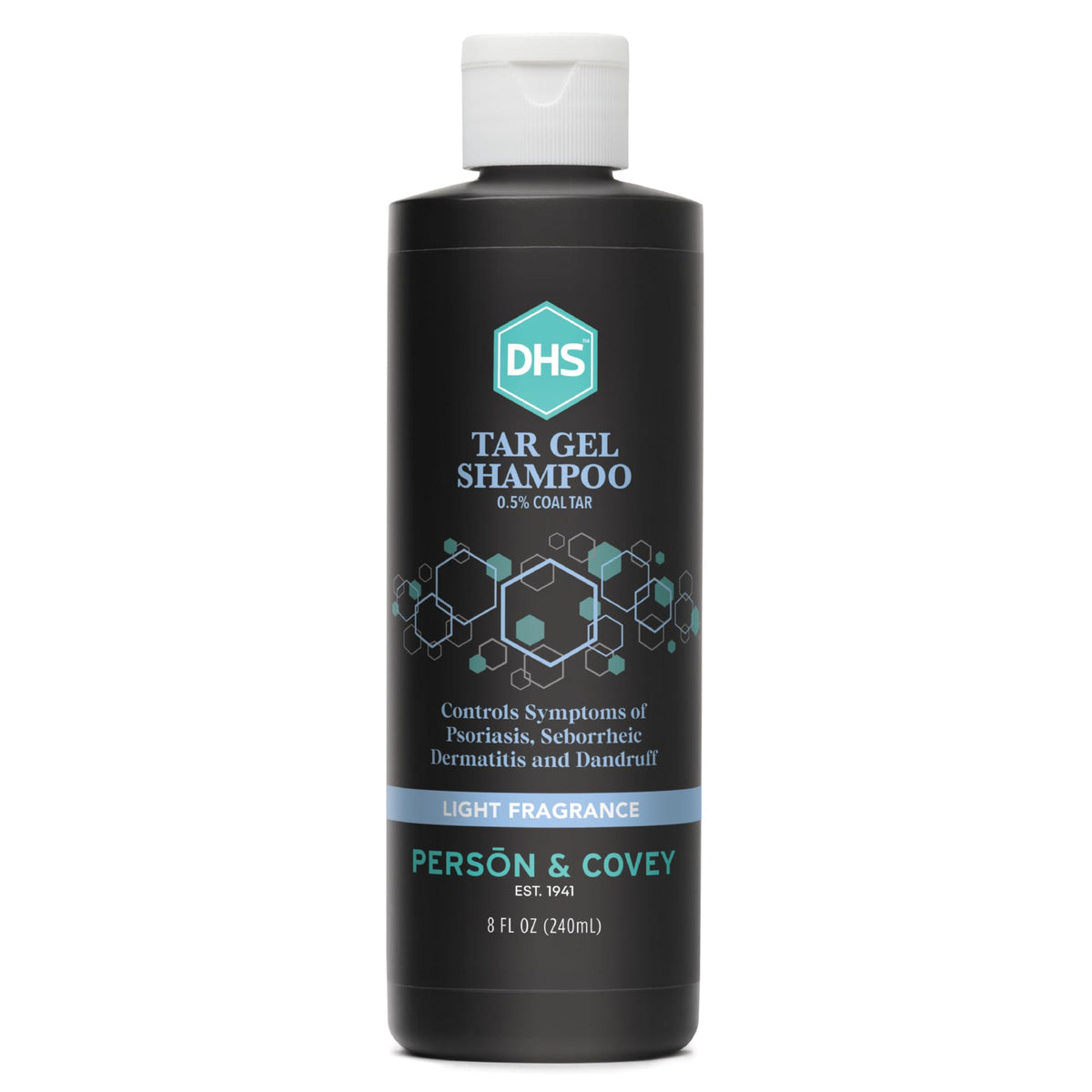 DHS T Gel Shampoo bottle demonstrates deep cleansing for a healthier scalp