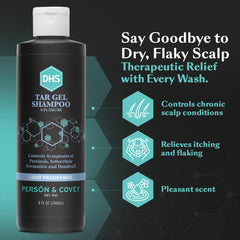 Lather shot of DHS T Gel Shampoo showing rich cleansing for daily refresh