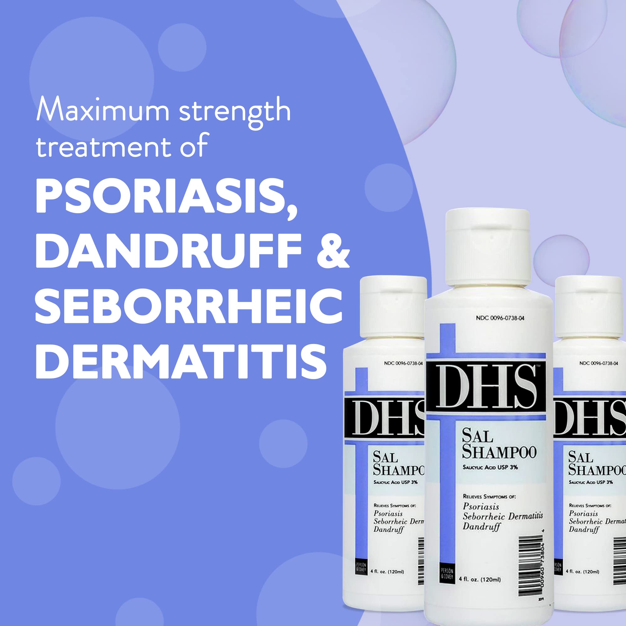DHS SAL Shampoo four-ounce packaging ready for regular use.