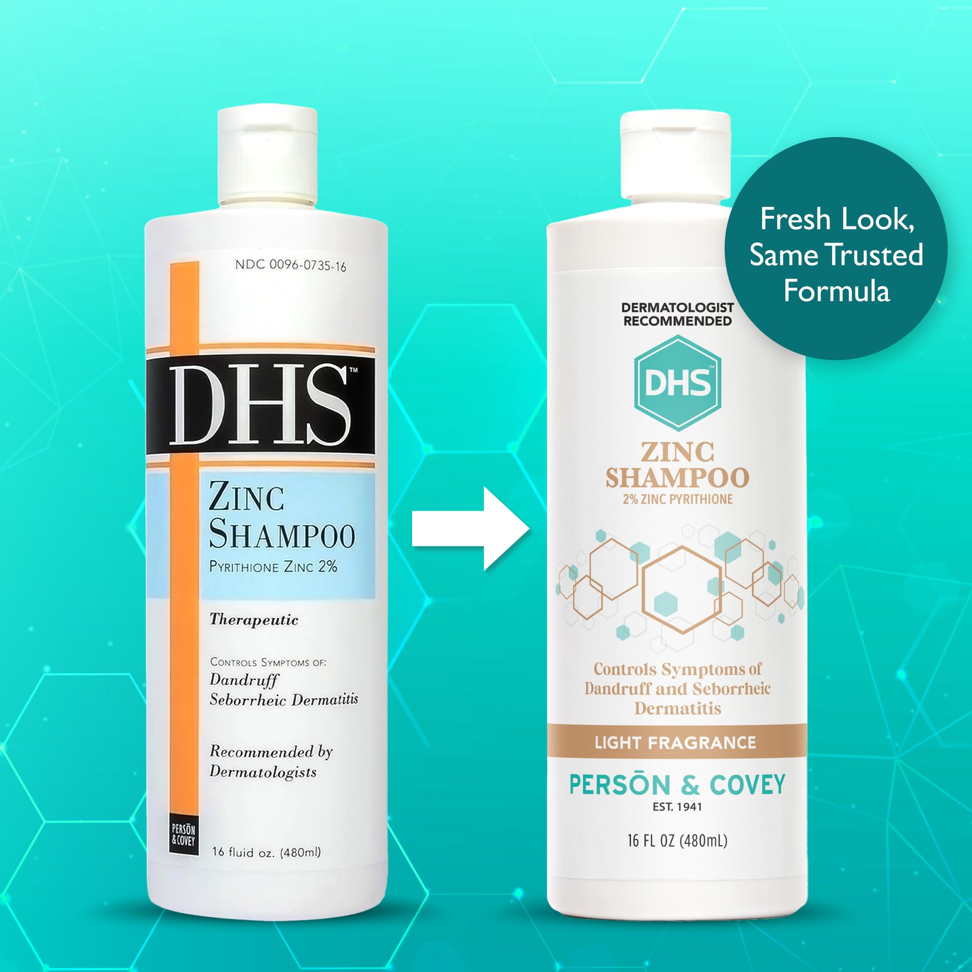 DHS Zinc Shampoo two-pack bottle back-label details and ingredients