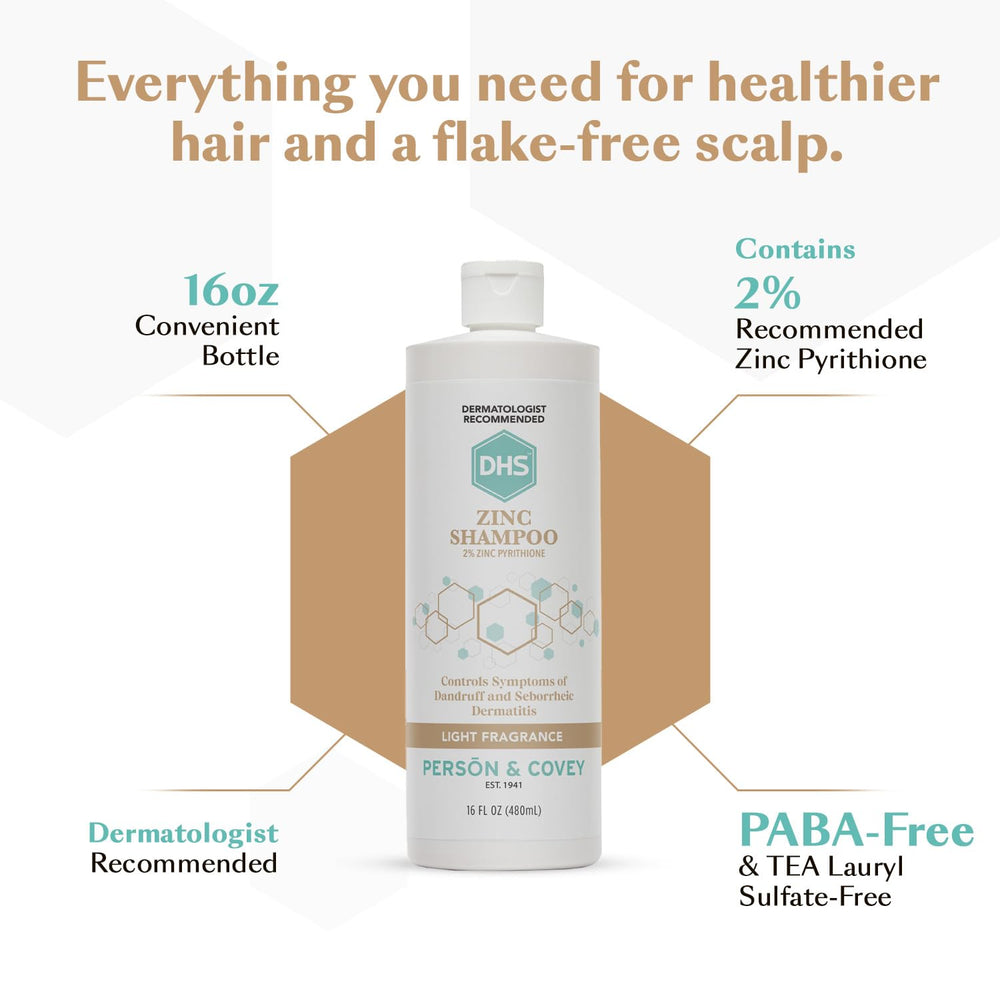 DHS Zinc Shampoo scalp application image demonstrating gentle cleansing without harsh residue