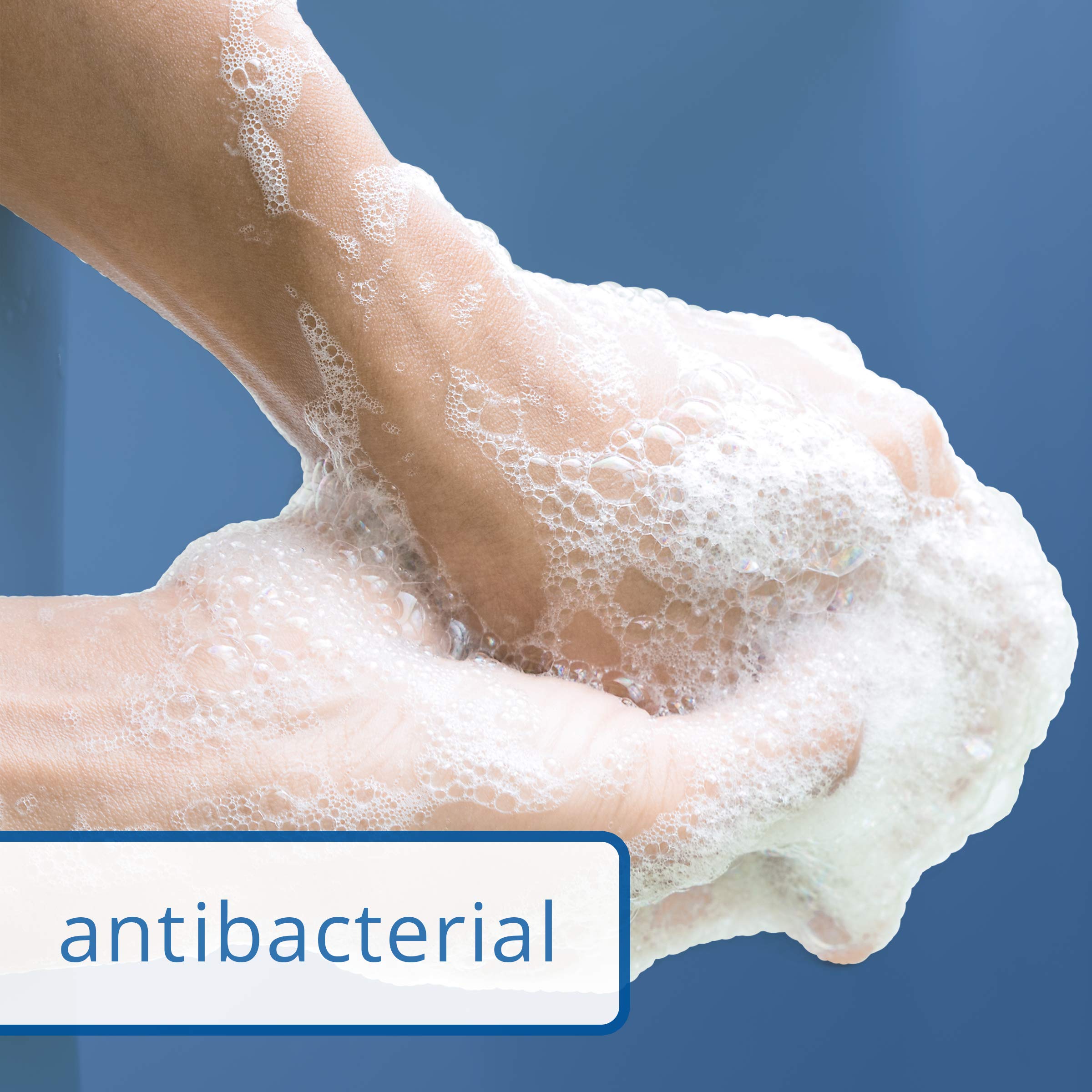 Dial antibacterial deodorant soap rinse-clean action demonstrated on skin with Dial branding.