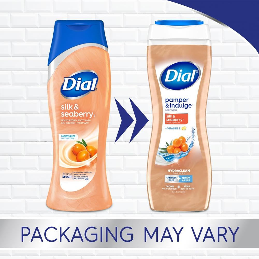 Dial Silk Seaberry four-pack on display for daily cleansing