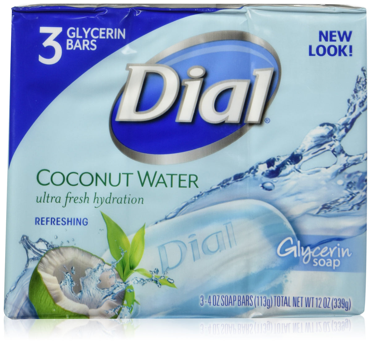 Dial coconut water bar soap with creamy lather for gentle cleansing and hydration.