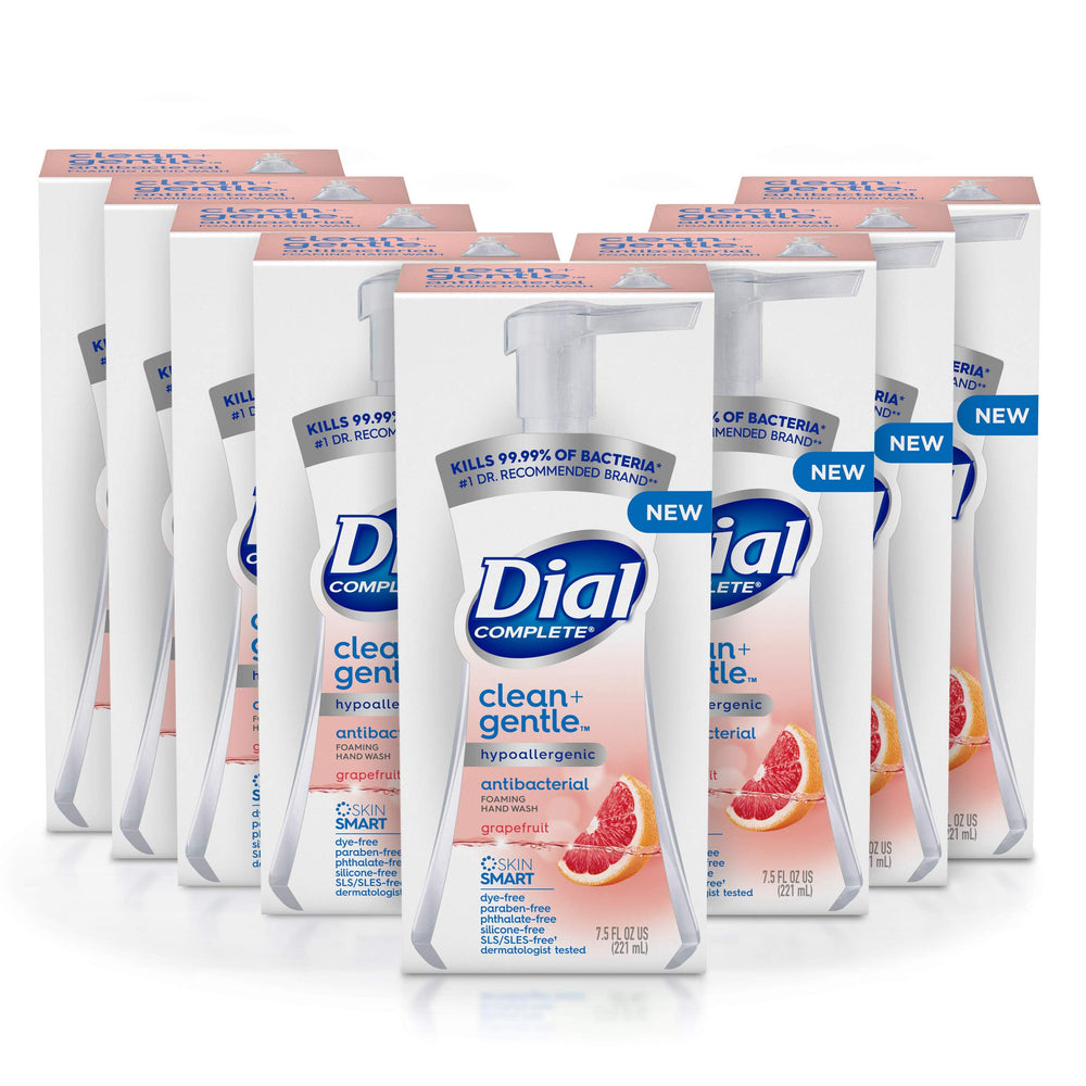 Dial Complete Clean and Gentle hand wash bottle with grapefruit aroma for everyday gentle cleansing.