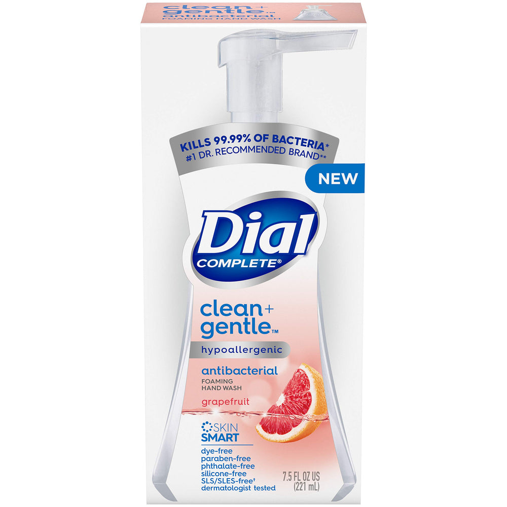 Dial dermatologist-tested label on bottle emphasizes skin-friendly formulation.